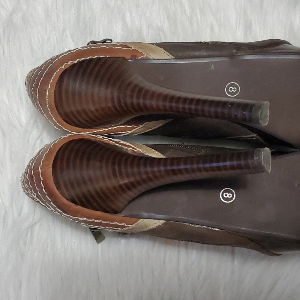 Two Lips Leather Platform Booties - image 7